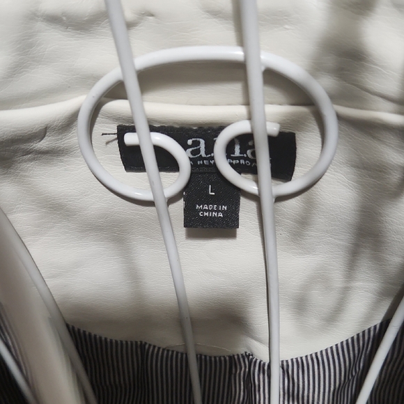 Faux Leather Cream Jacket - Picture 2 of 13